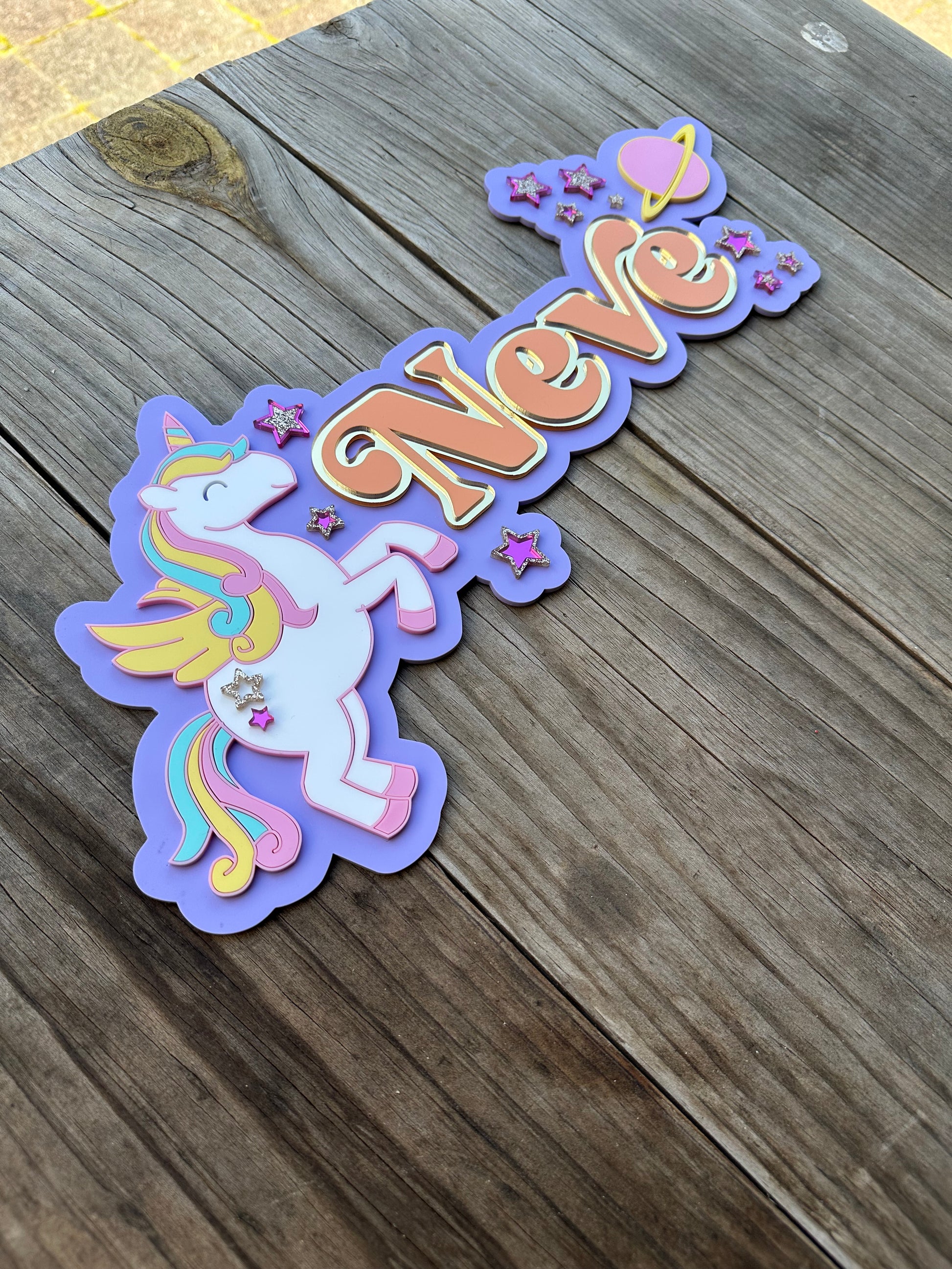 ✨ Custom Unicorn Acrylic Name Wall Sign – Kids & Nursery Decor (50cm) ✨