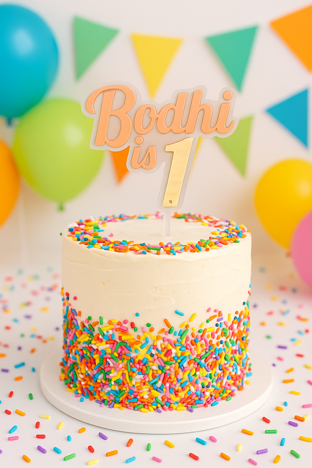 Custom Acrylic Retro font Cake Topper