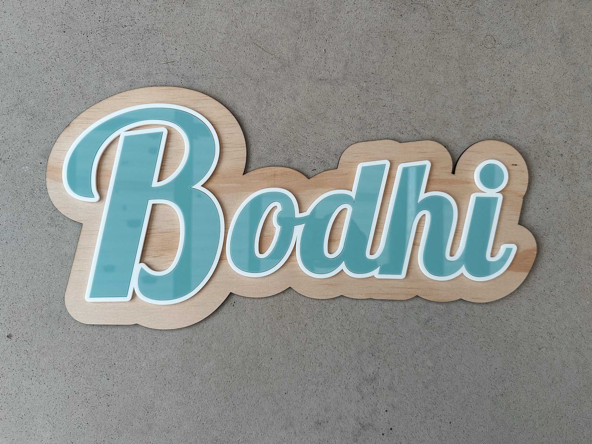 Wood and Acrylic Custom Name Retro Font Wall Sign