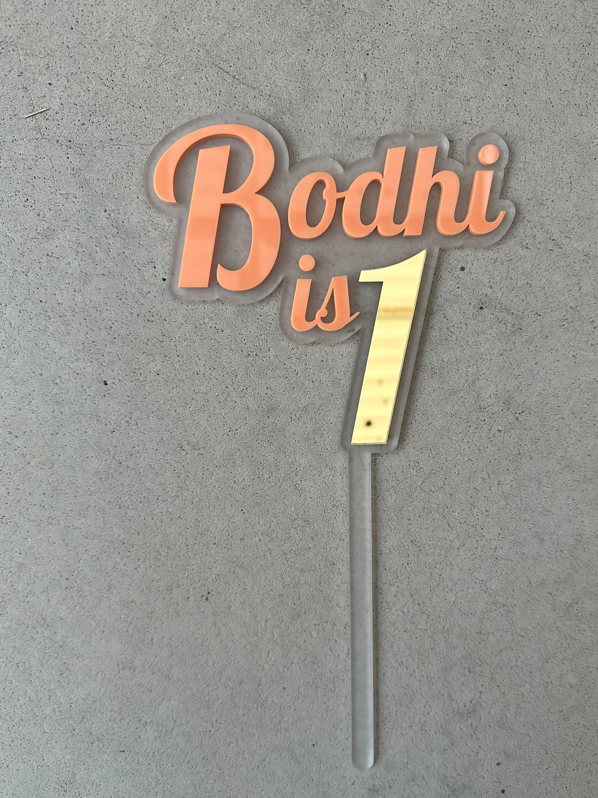 Custom Acrylic Retro font Cake Topper