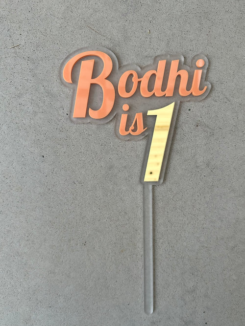 Custom Acrylic Retro font Cake Topper