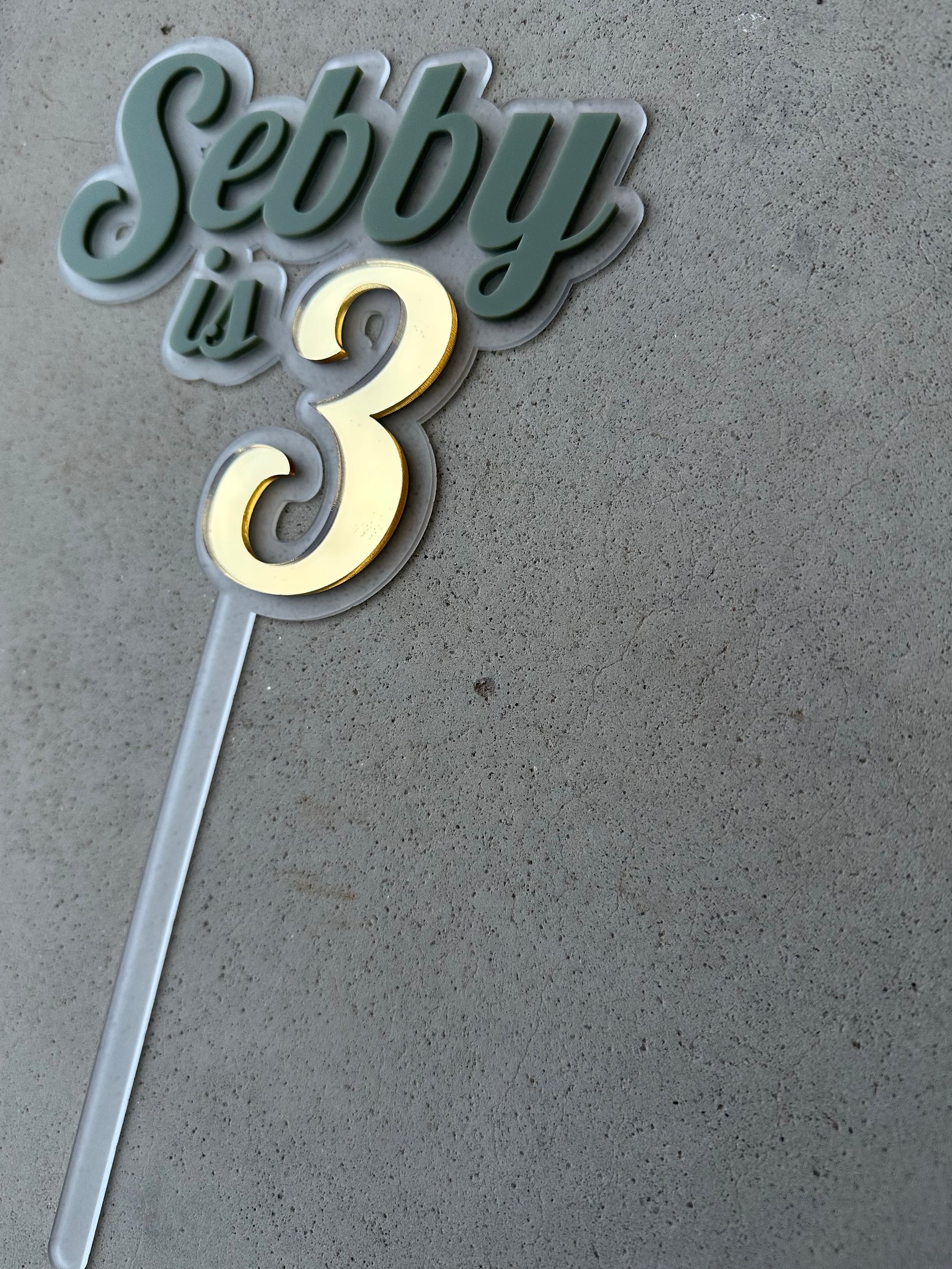 Custom Acrylic Retro font Cake Topper